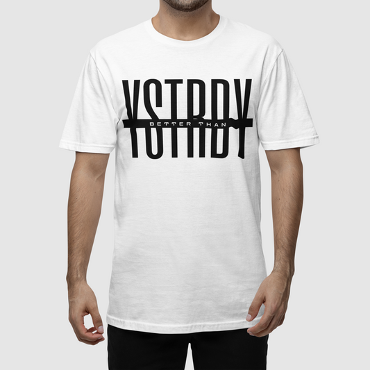 YSTRDY LARGE PRINT WHITE T