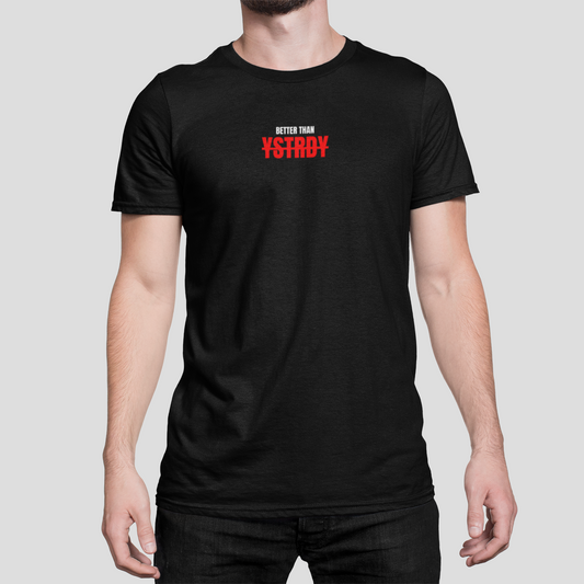 RED YSTRDY Black T